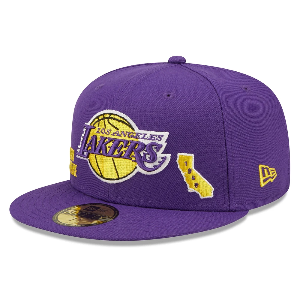 Men's New Era Purple Los Angeles Lakers Identity 59FIFTY Fitted - Hat