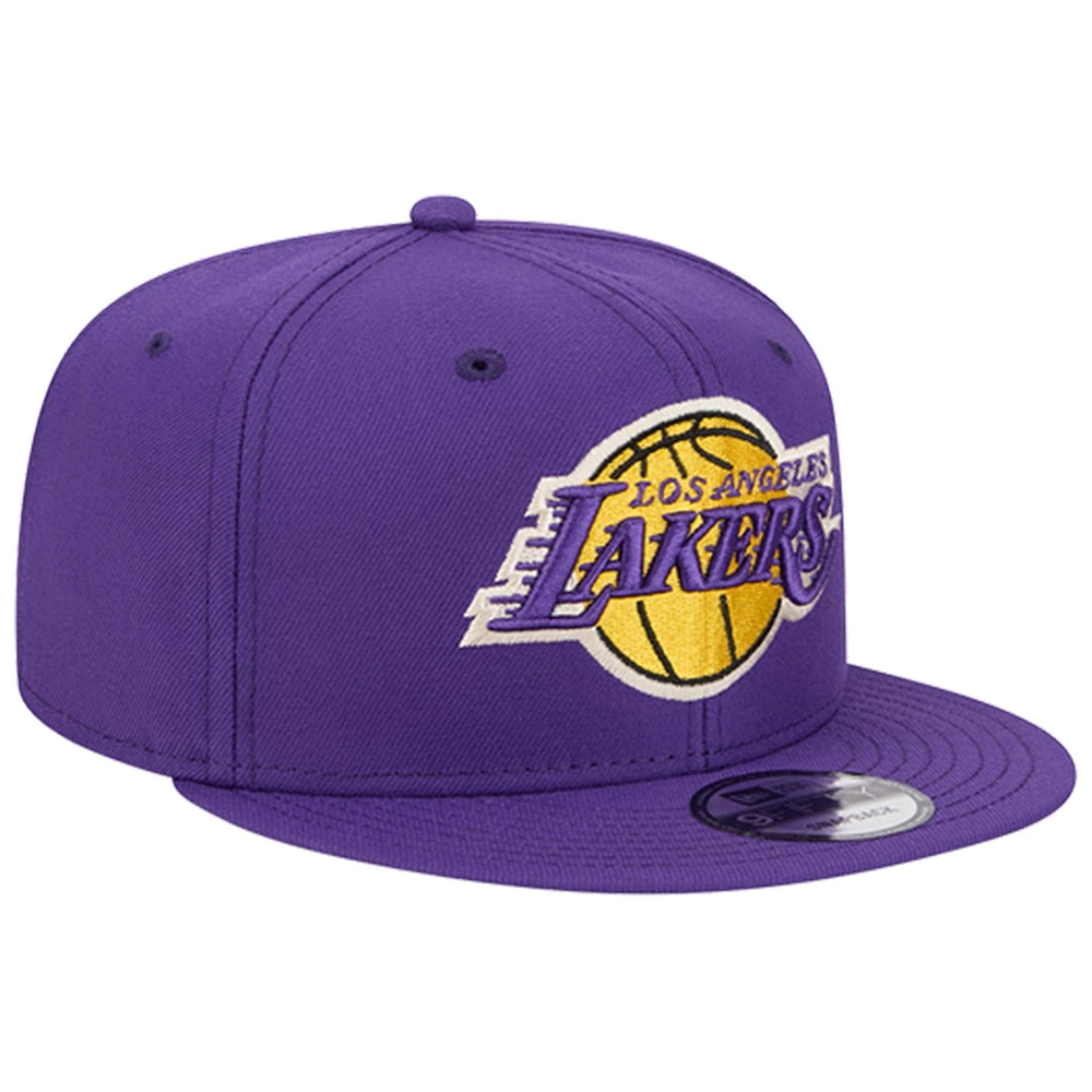 Men's New Era Purple Los Angeles Lakers Injection City Art 9FIFTY Snapback Hat