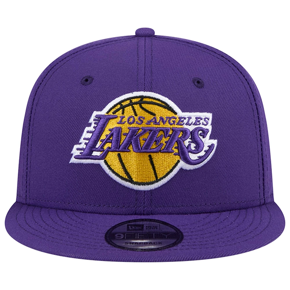 Men's New Era Purple Los Angeles Lakers Injection State Outline 9FIFTY Snapback Hat