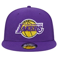 Men's New Era Purple Los Angeles Lakers Meshback 9FIFTY Snapback Hat