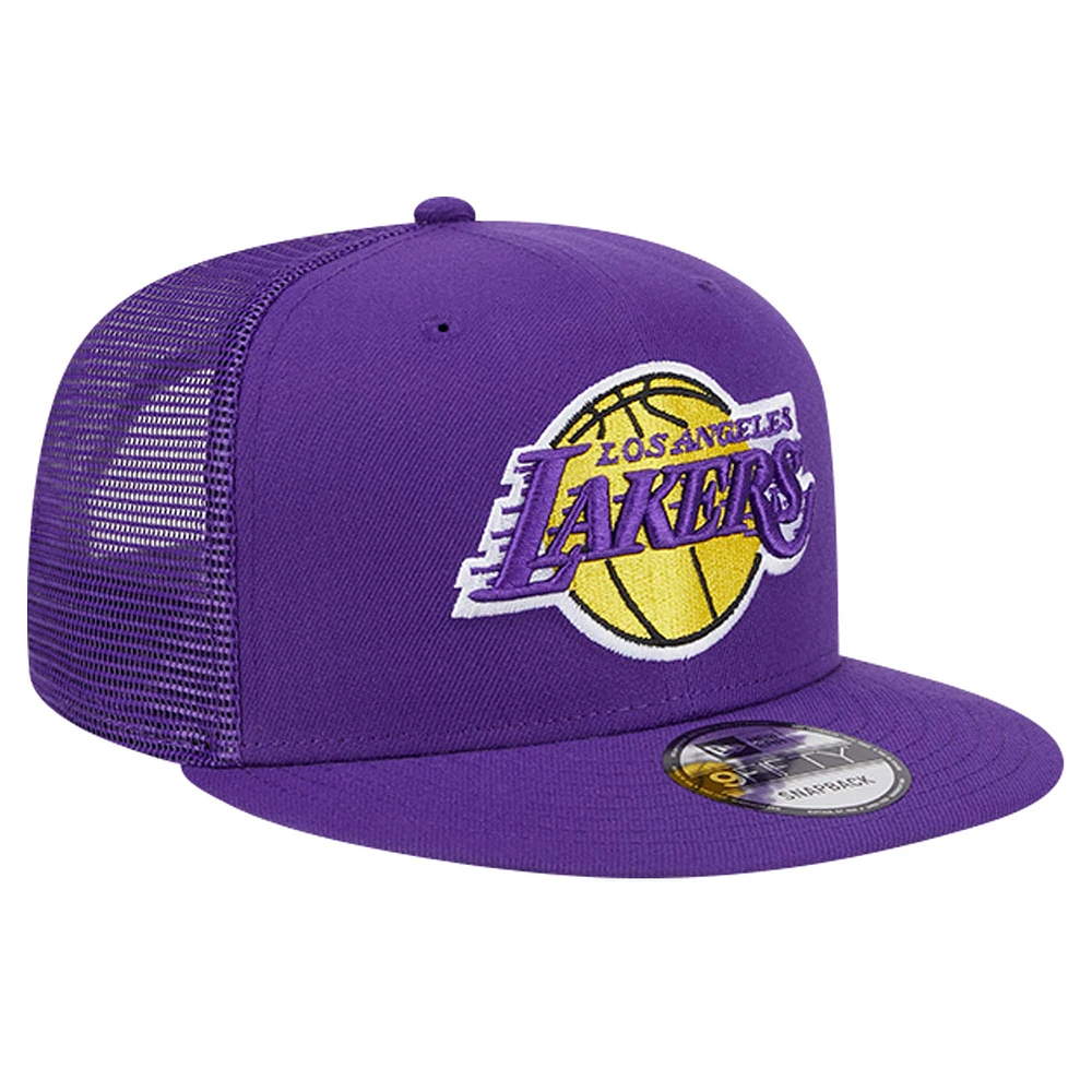 Men's New Era Purple Los Angeles Lakers Meshback 9FIFTY Snapback Hat