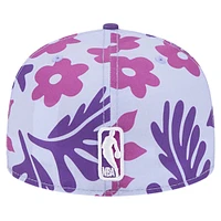 Men's New Era Purple Los Angeles Lakers Palm Fronds 2-Tone 59FIFTY Fitted Hat