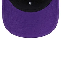 Men's New Era  Purple Los Angeles Lakers Plate Oversized Patch Trucker 9FORTY Adjustable Hat