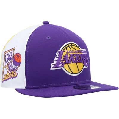 Men's New Era Purple Los Angeles Lakers Hazy Trucker 9FIFTY Snapback Hat