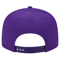 Men's New Era Purple Los Angeles Lakers Script Side Patch 9FIFTY Snapback Hat