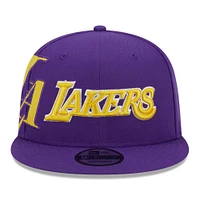 Casquette Snapback 9FIFTY violette avec logo latéral des Los Angeles Lakers New Era pour homme