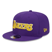 Casquette Snapback 9FIFTY violette avec logo latéral des Los Angeles Lakers New Era pour homme