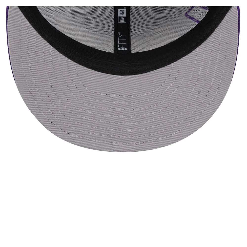 Casquette Snapback 9FIFTY violette avec logo latéral des Los Angeles Lakers New Era pour homme