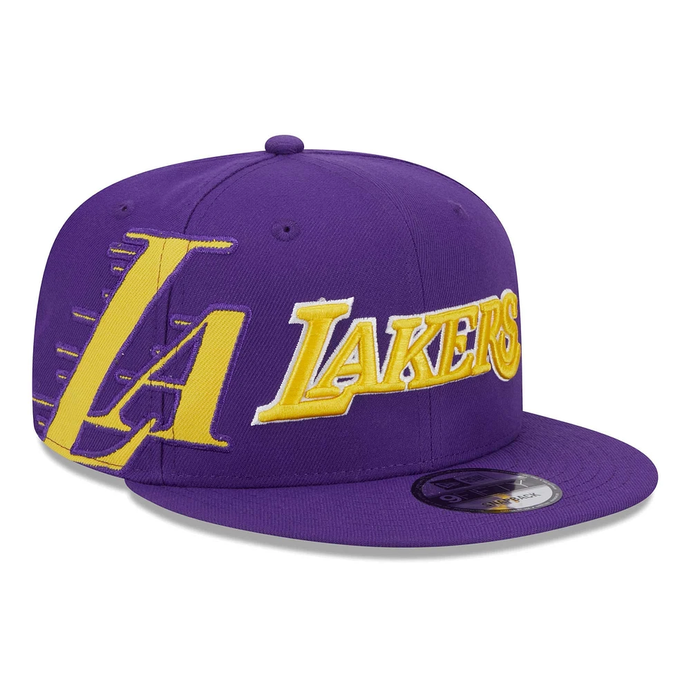 Casquette Snapback 9FIFTY violette avec logo latéral des Los Angeles Lakers New Era pour homme