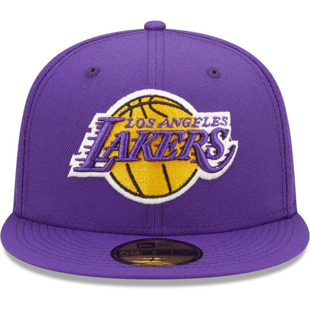 Men's New Era Purple Los Angeles Lakers The 17X NBA Finals Champions Pop Sweat 59FIFTY - Fitted Hat