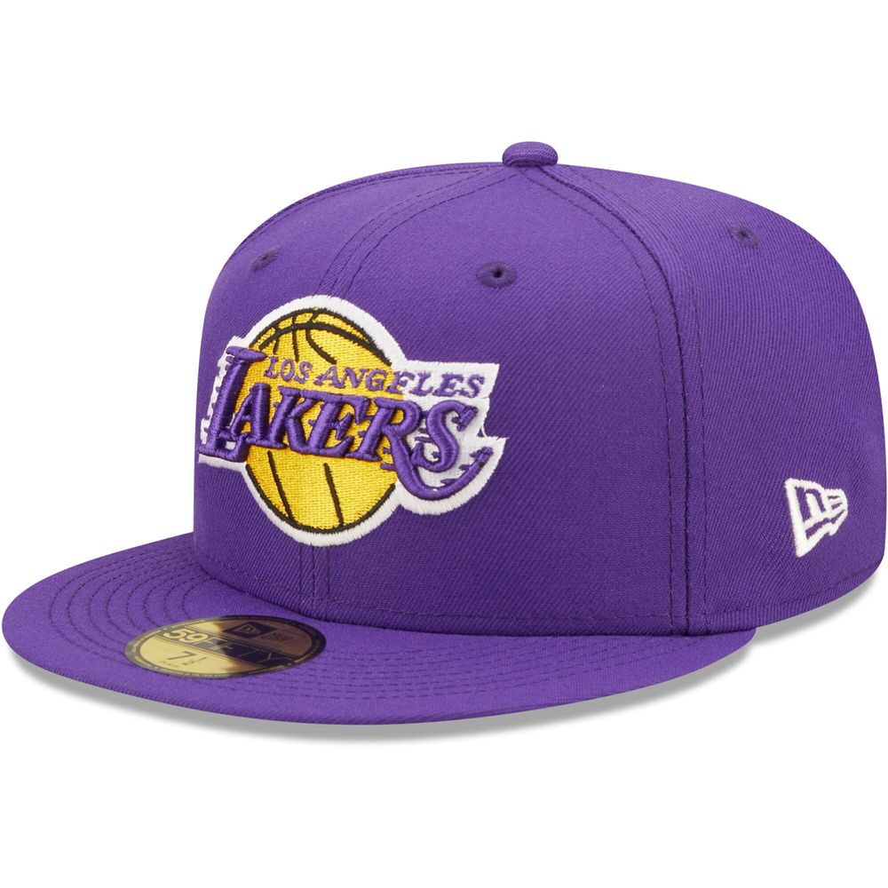 Men's New Era Purple Los Angeles Lakers The 17X NBA Finals Champions Pop Sweat 59FIFTY - Fitted Hat