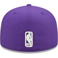 Men's New Era Purple Los Angeles Lakers The 17X NBA Finals Champions Pop Sweat 59FIFTY - Fitted Hat