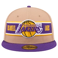 Casquette ajustée 59FIFTY NBA Draft 2024 New Era pour hommes, beige/violet, Los Angeles Lakers