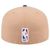 Casquette ajustée 59FIFTY NBA Draft 2024 New Era pour hommes, beige/violet, Los Angeles Lakers