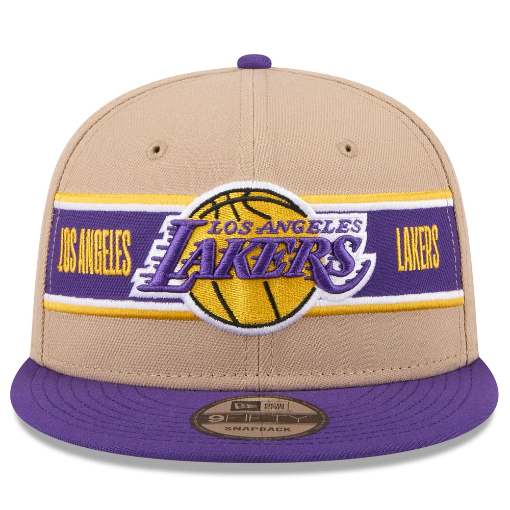 Casquette Snapback 9FIFTY NBA Draft 2024 NBA Los Angeles Lakers New Era marron/violet pour homme