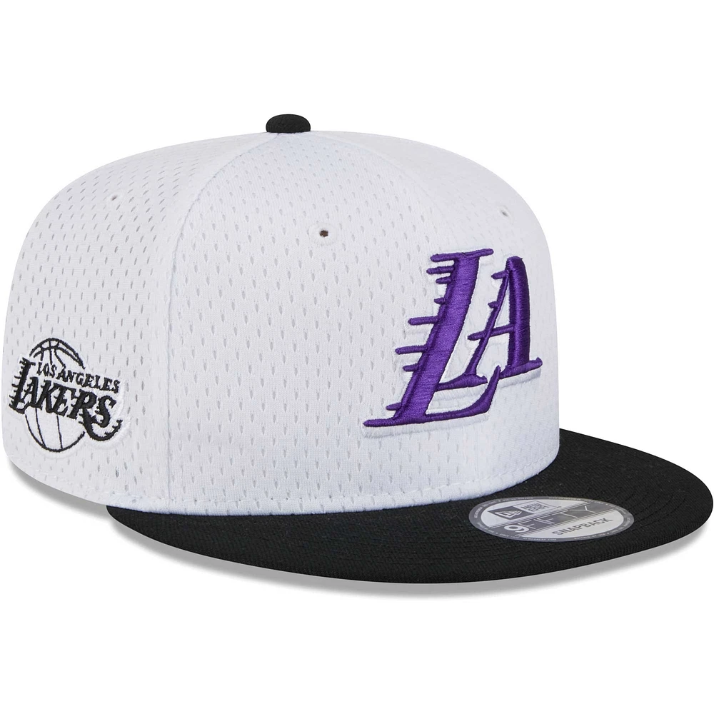 Casquette Snapback 9FIFTY en maille Los Angeles Lakers New Era pour hommes, blanc/noir