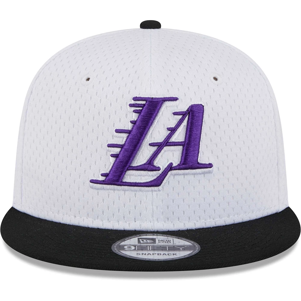 Casquette Snapback 9FIFTY en maille Los Angeles Lakers New Era pour hommes, blanc/noir