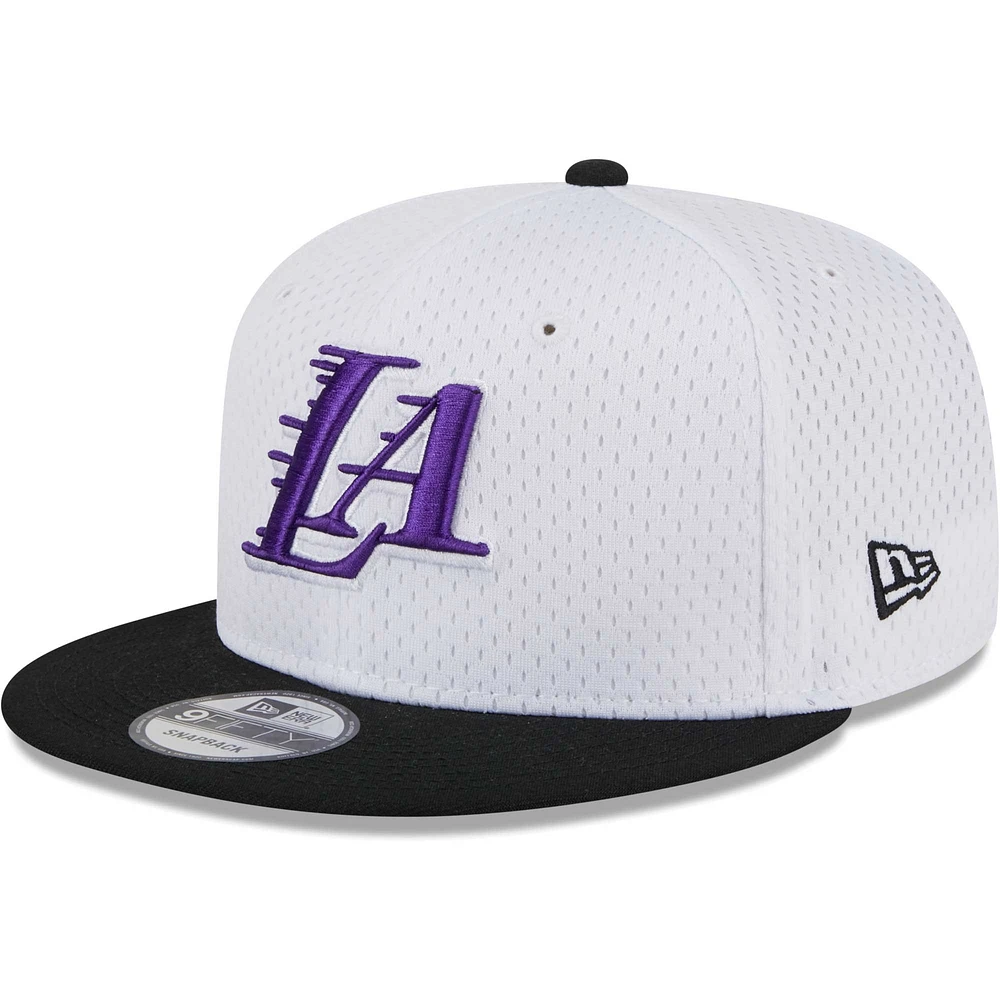 Casquette Snapback 9FIFTY en maille Los Angeles Lakers New Era pour hommes, blanc/noir