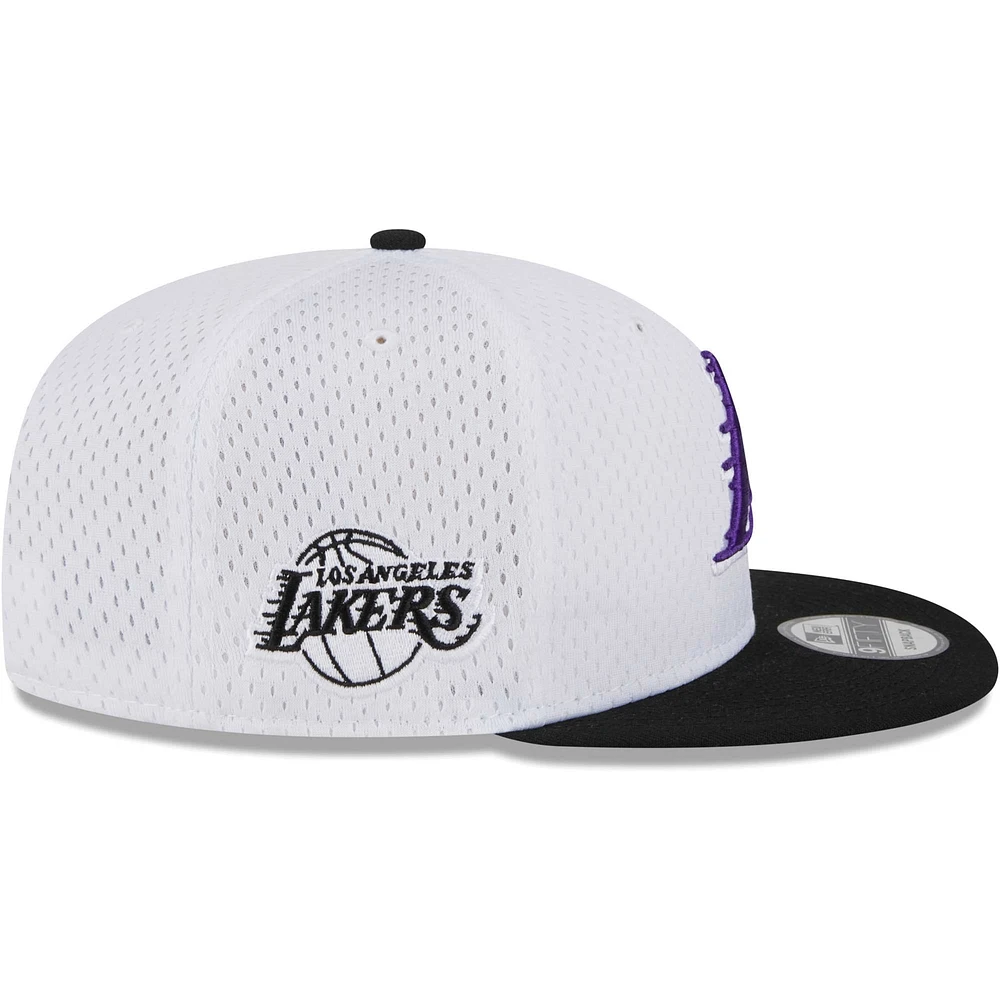 Casquette Snapback 9FIFTY en maille Los Angeles Lakers New Era pour hommes, blanc/noir