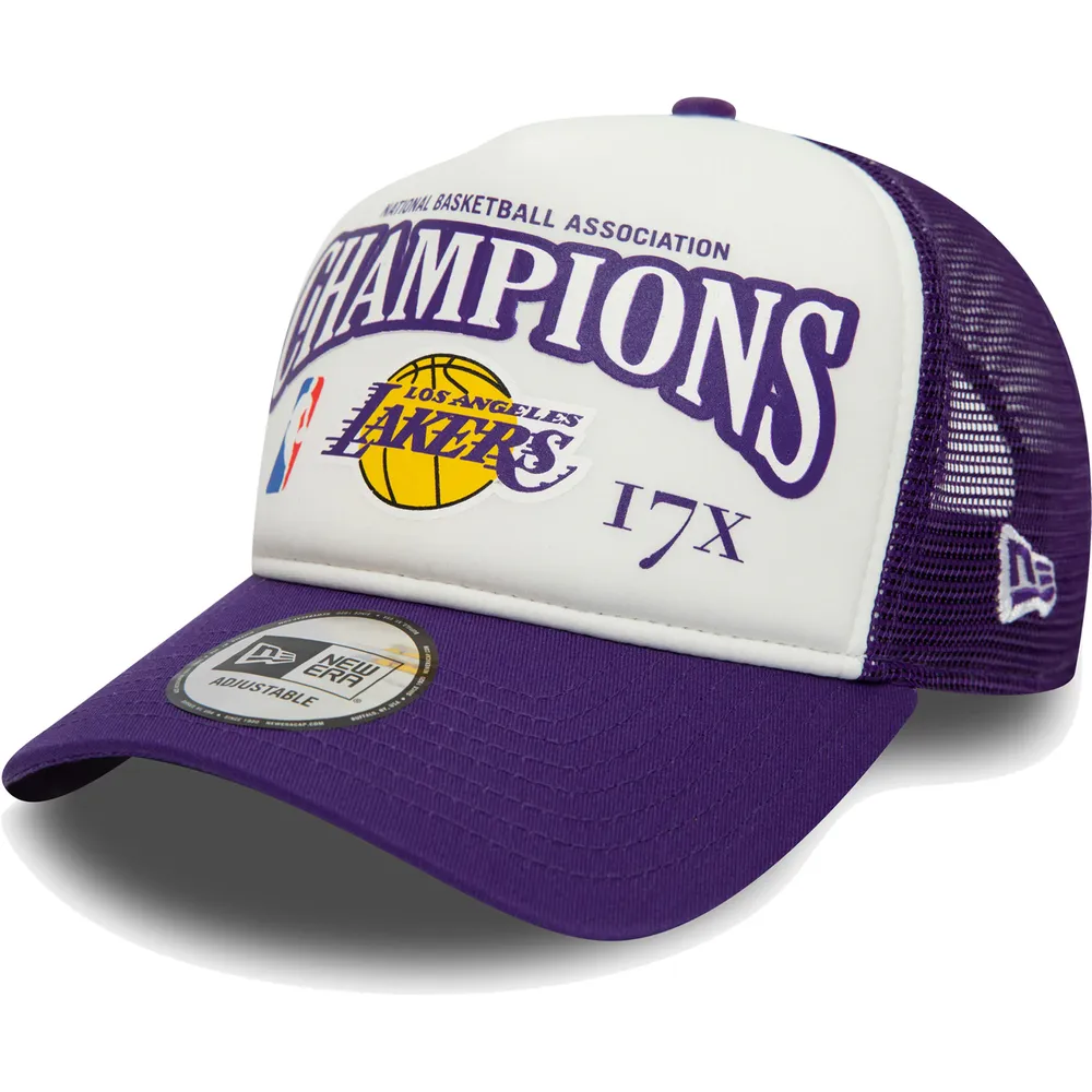 Lids Los Angeles Lakers New Era 17x League Champs Commemorative 9FORTY  Trucker Snapback Hat - White/Purple