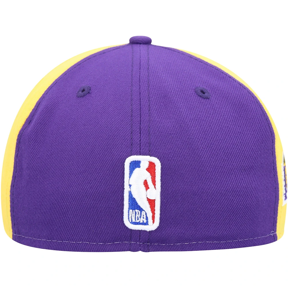 Men's New Era  White/Purple Los Angeles Lakers Back Half 9FIFTY Fitted Hat