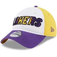 Casquette réglable New Era Los Angeles Lakers Back Half 9TWENTY pour homme, blanc/violet