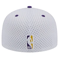 Men's New Era White/Purple Los Angeles Lakers Throwback 2Tone 59FIFTY Fitted Hat