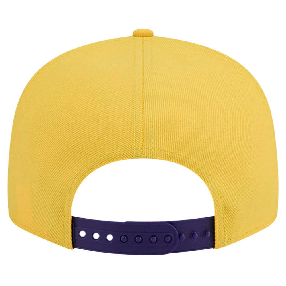 Casquette Snapback 9FIFTY Los Angeles Lakers Throwback Gradient Tech Font New Era pour hommes, blanc/violet