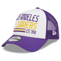 Casquette ajustable 9FORTY Trucker en mousse blanche Los Angeles Lakers Lift Pass New Era pour hommes