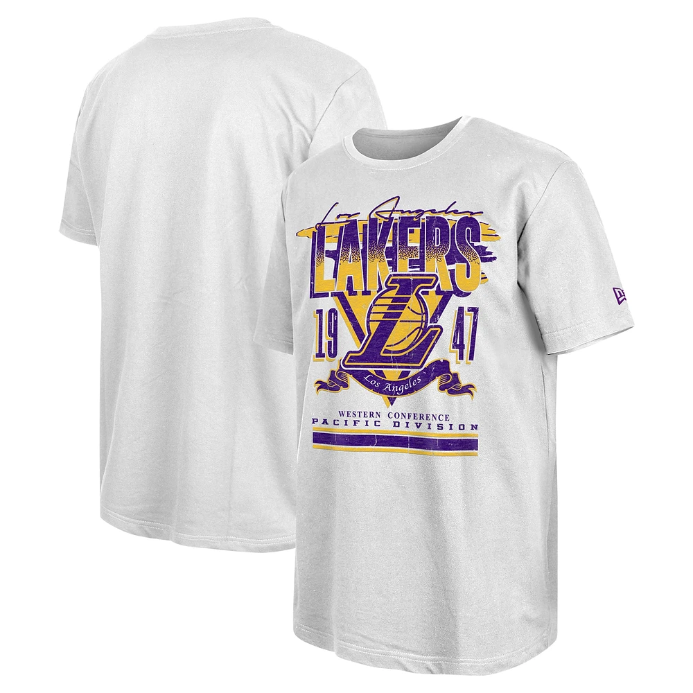 Men's New Era White Los Angeles Lakers Sport Classics Oversized T-Shirt