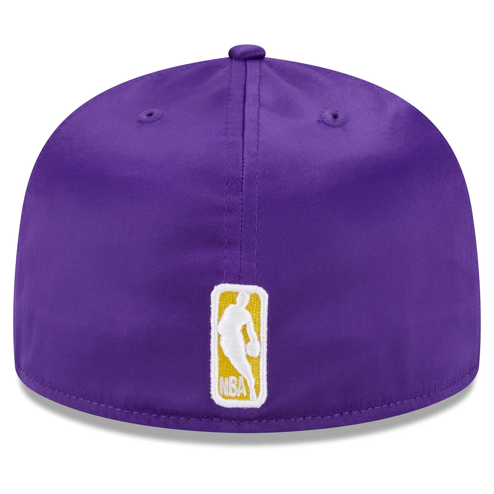 Casquette ajustée 59FIFTY en satin blanc pour homme Los Angeles Lakers New Era