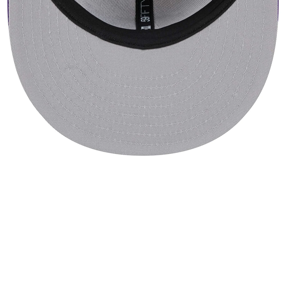 Casquette ajustée 59FIFTY en satin blanc pour homme Los Angeles Lakers New Era