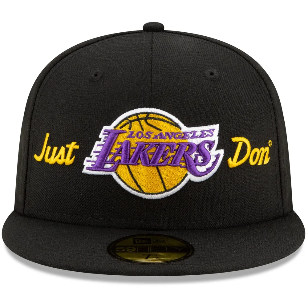 Men's New Era Black Los Angeles Lakers Team Logo Low Profile 59FIFTY Fitted  Hat