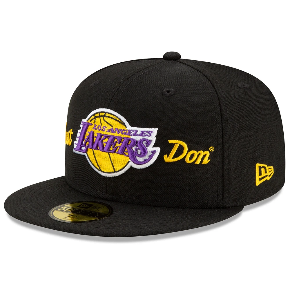 Casquette ajustée 59FIFTY Team des Los Angeles Lakers New Era x Just Don pour homme, noire