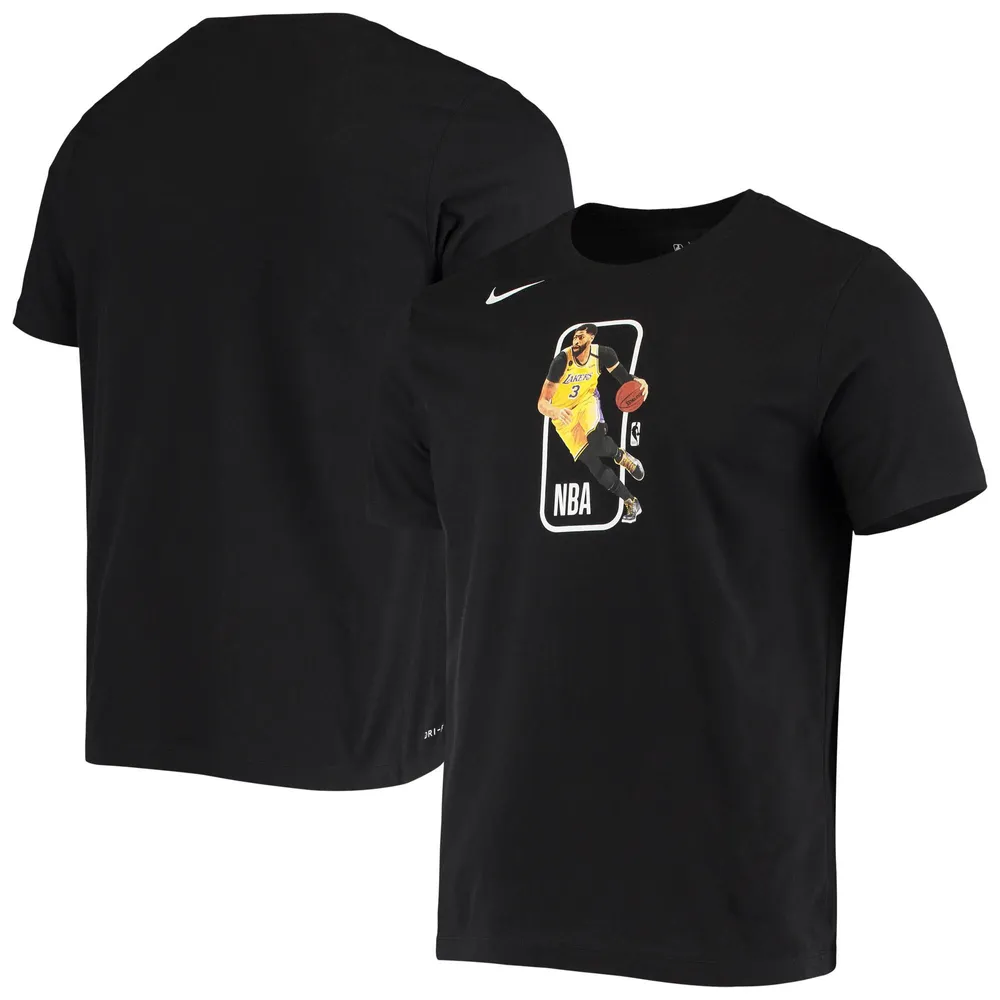 T-shirt de performance des Los Angeles Lakers Nike Anthony Davis noir pour homme