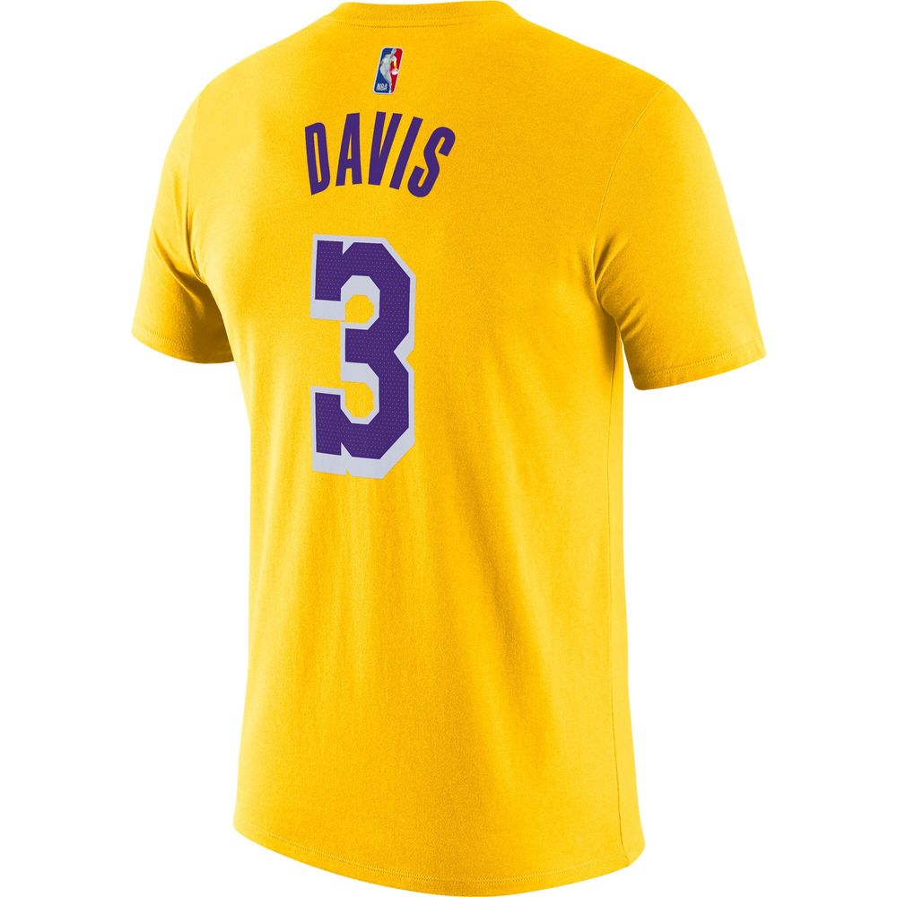 Men's Nike Anthony Davis Gold Los Angeles Lakers Diamond Icon Name & Number T-Shirt