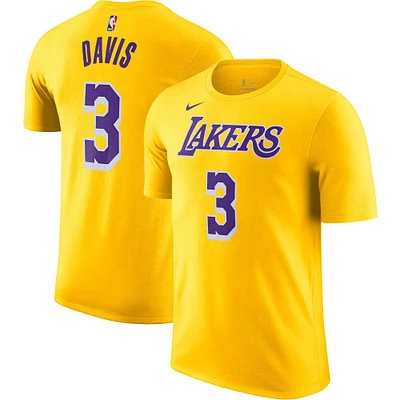 Men's Nike Anthony Davis Gold Los Angeles Lakers Icon 2022/23 Name & Number T-Shirt