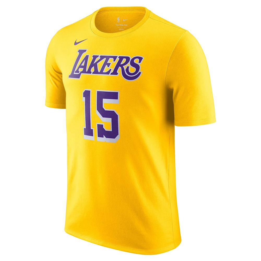 T-shirt Nike Austin Reaves Gold pour homme avec nom et numéro Los Angeles Lakers Icon Edition