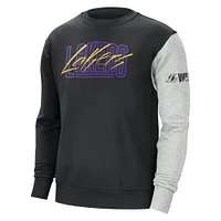 Men's Nike Black/Heather Gray Los Angeles Lakers Courtside Versus Force & Flight Pullover Sweatshirt