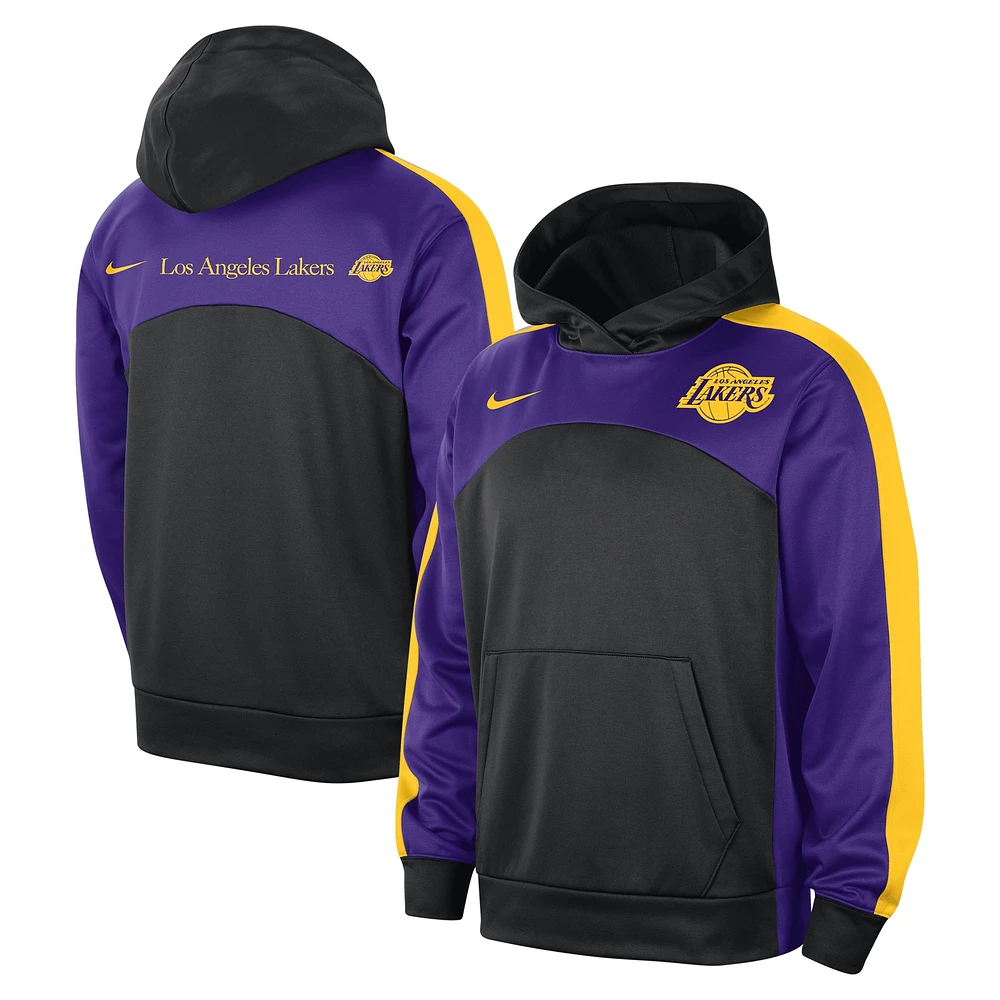 Men's Nike Black/Purple Los Angeles Lakers Authentic Starting Five Force Performance Pullover Hoodie