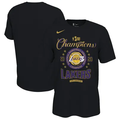 Men's Los Angeles Lakers Nike White 2020 NBA Finals Champions Celebration  Roster T-Shirt