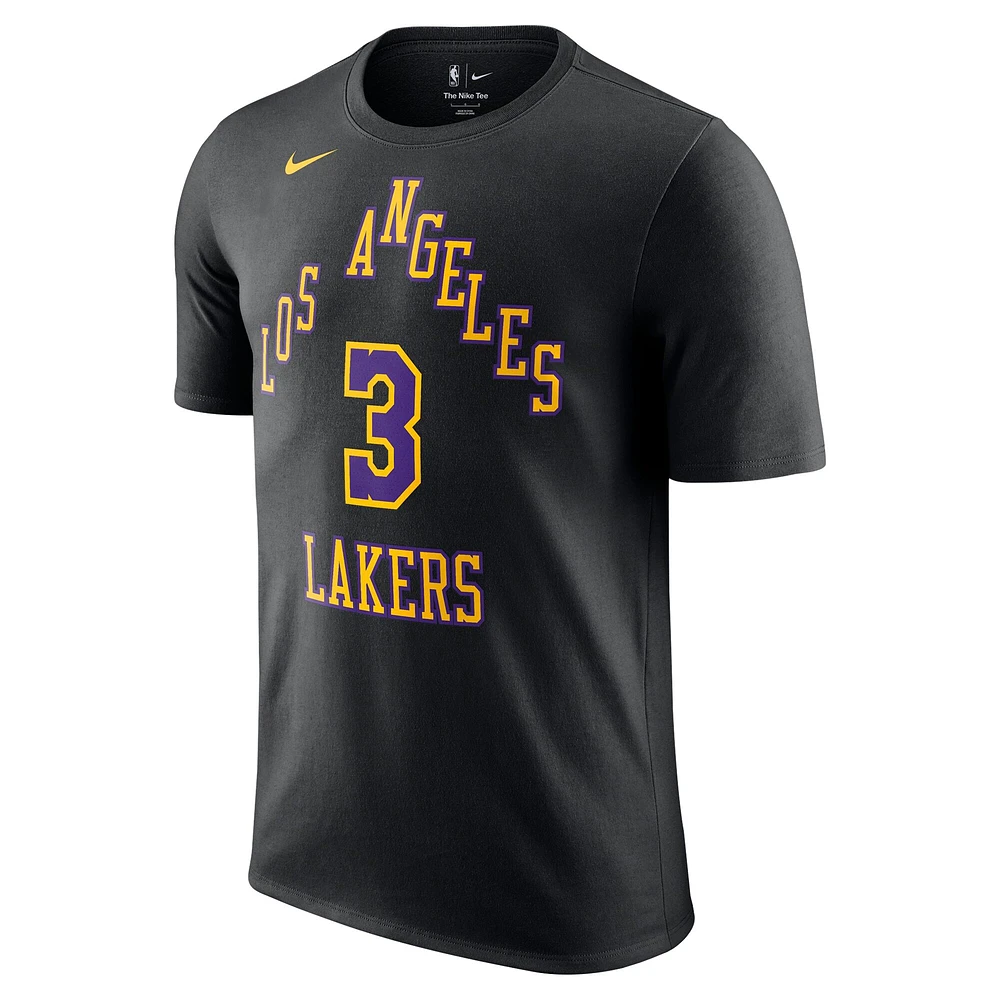 T-shirt avec nom et numéro Nike pour homme, noir, Los Angeles Lakers 2023/24 City Edition