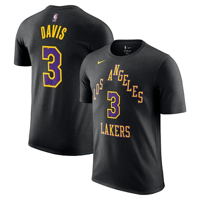 T-shirt avec nom et numéro Nike pour homme, noir, Los Angeles Lakers 2023/24 City Edition