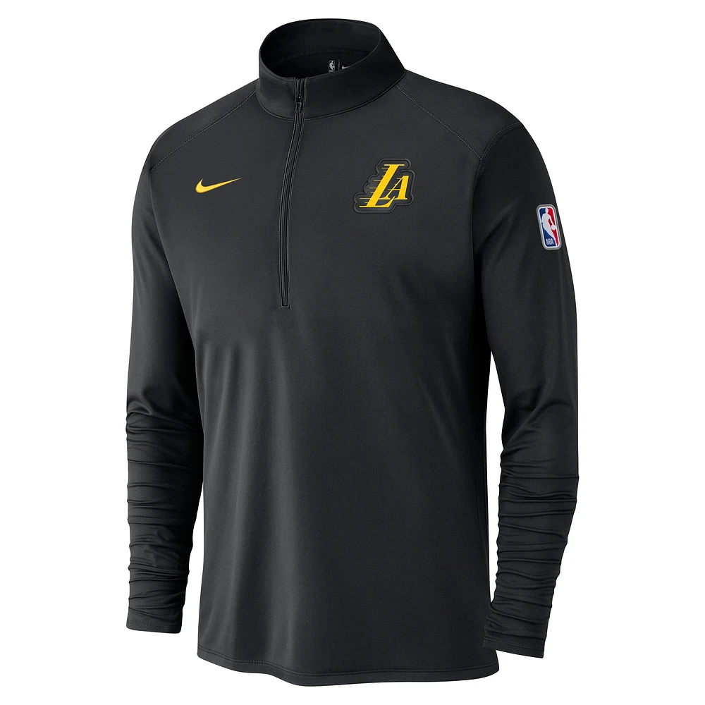 Men's Nike Black Los Angeles Lakers 2024/25 City Edition Authentic Coaches Performance Half-Zip Top