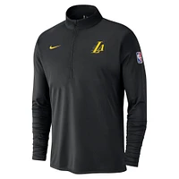 Haut Nike noir Los Angeles Lakers 2024/25 City Edition Authentic Coaches Performance à demi-zip pour homme