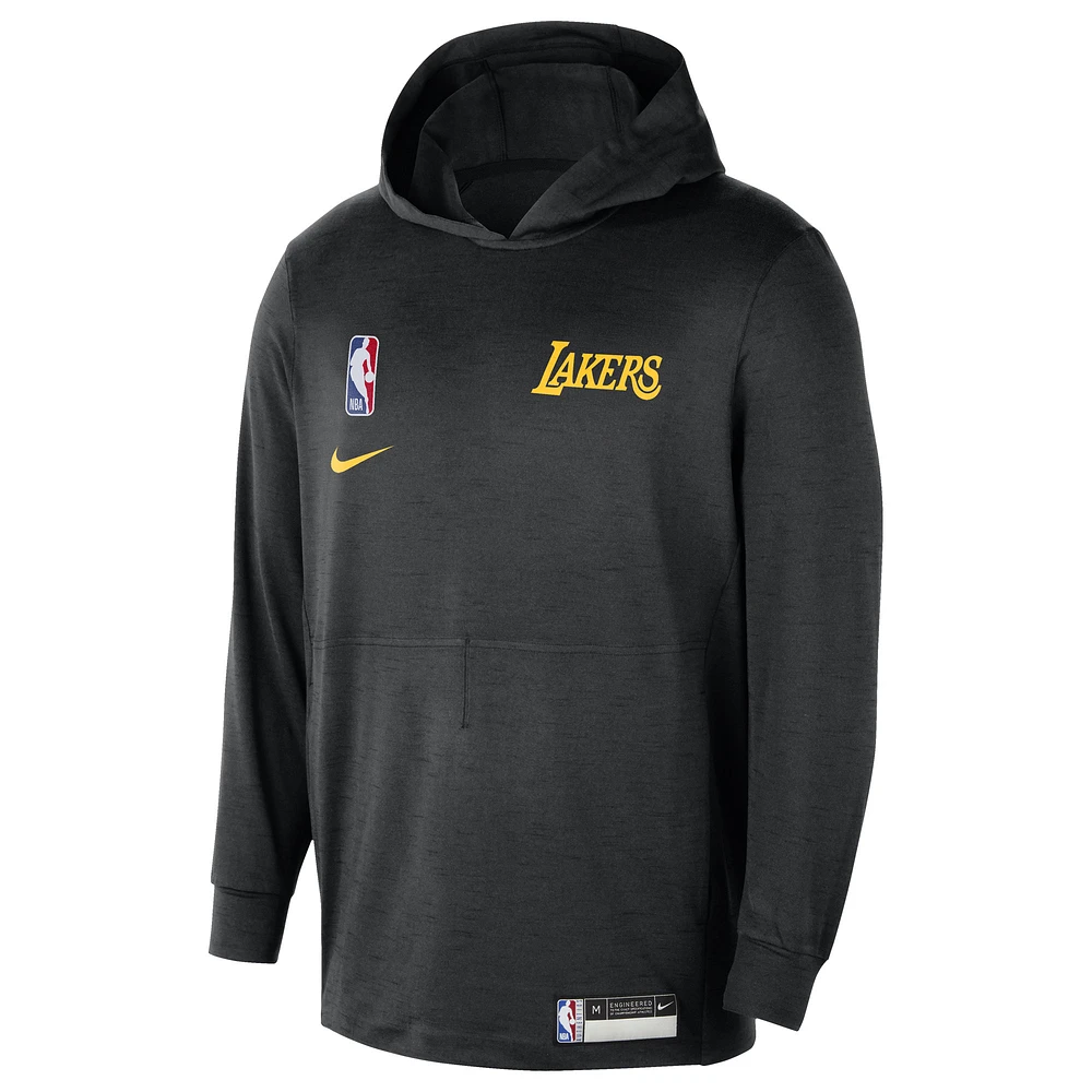 Sweat à capuche léger Nike Los Angeles Lakers 2024/25 On-Court Authentic Practice Yoga Restore pour homme, noir