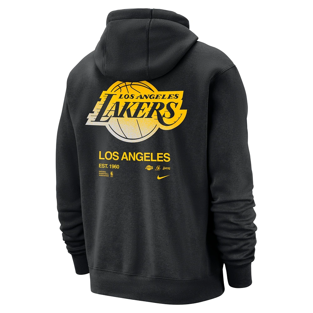 Sweat à capuche Nike Los Angeles Lakers Courtside Club pour homme, noir