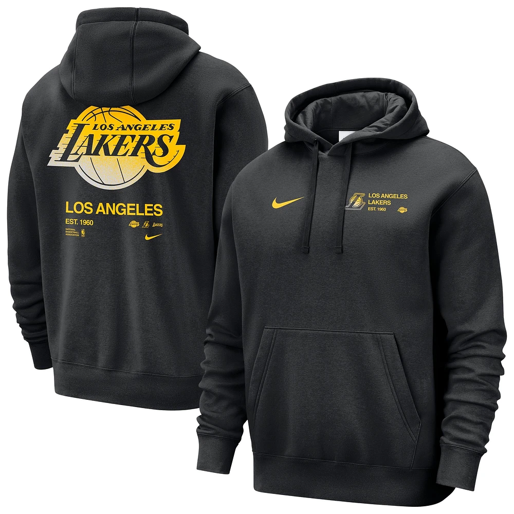 Sweat à capuche Nike Los Angeles Lakers Courtside Club pour homme, noir