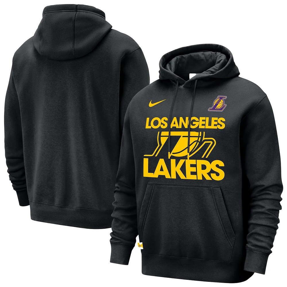 Sweat à capuche Nike Los Angeles Lakers Courtside Club pour homme, noir