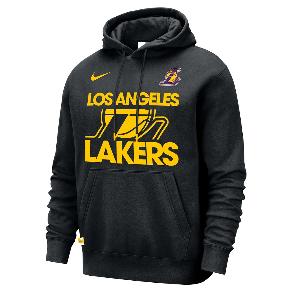Sweat à capuche Nike Los Angeles Lakers Courtside Club pour homme, noir